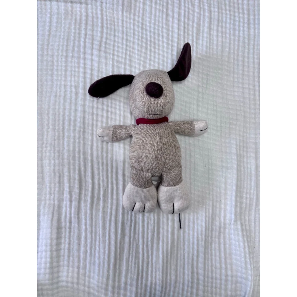 Baby Hallmark Stuffed Animal Snoopy Dog One Size Beige Brown Knit